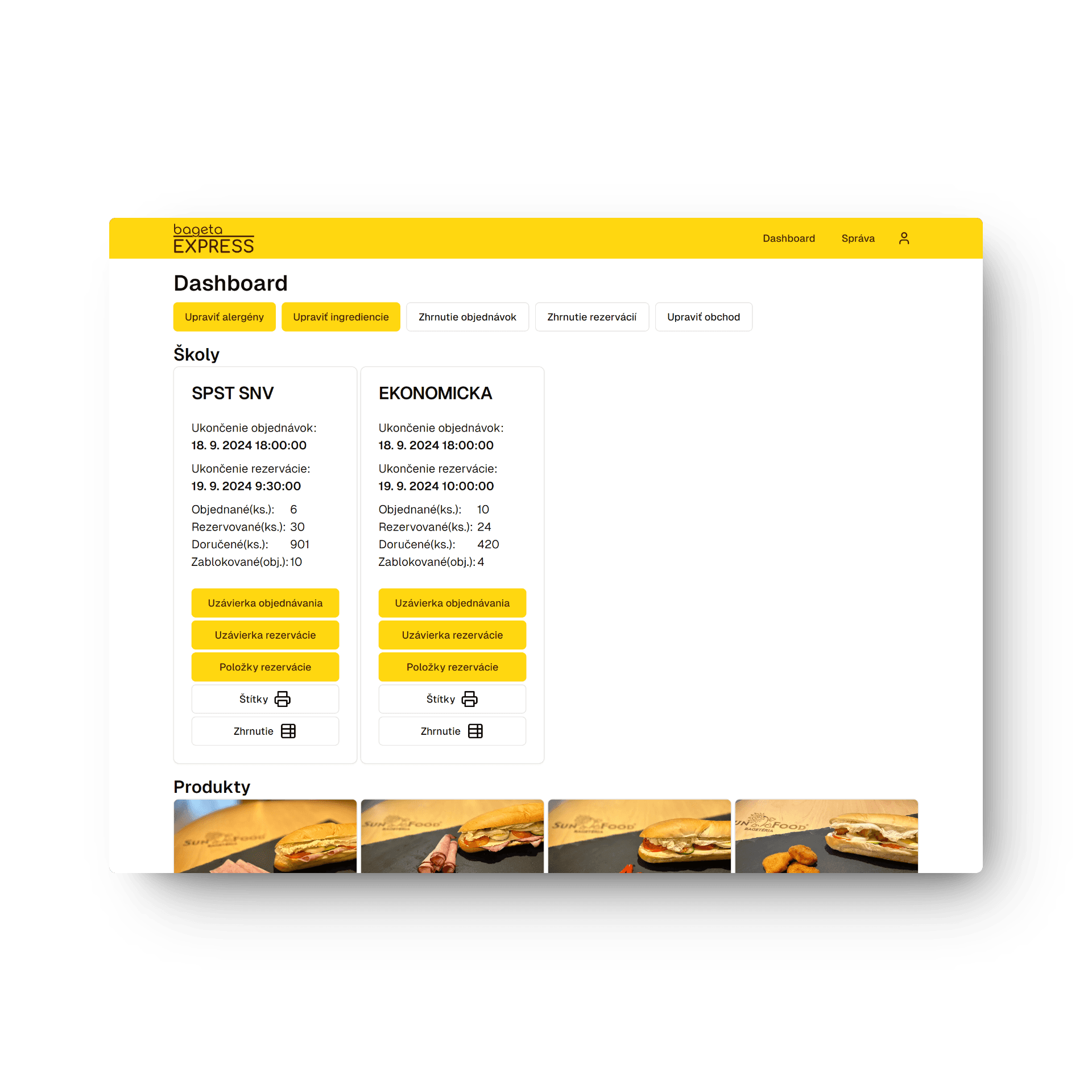 Managment dashboard